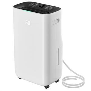 80-Pint White Plastic Semiconductor Dehumidifier for 500 Sq Ft with 5 Modes