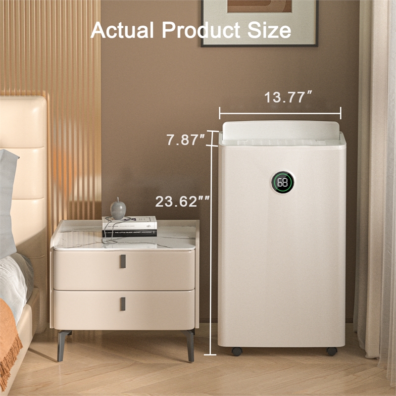 22-Pint White Plastic Ultra-Thin Semiconductor Dehumidifier for 500 Sq Ft