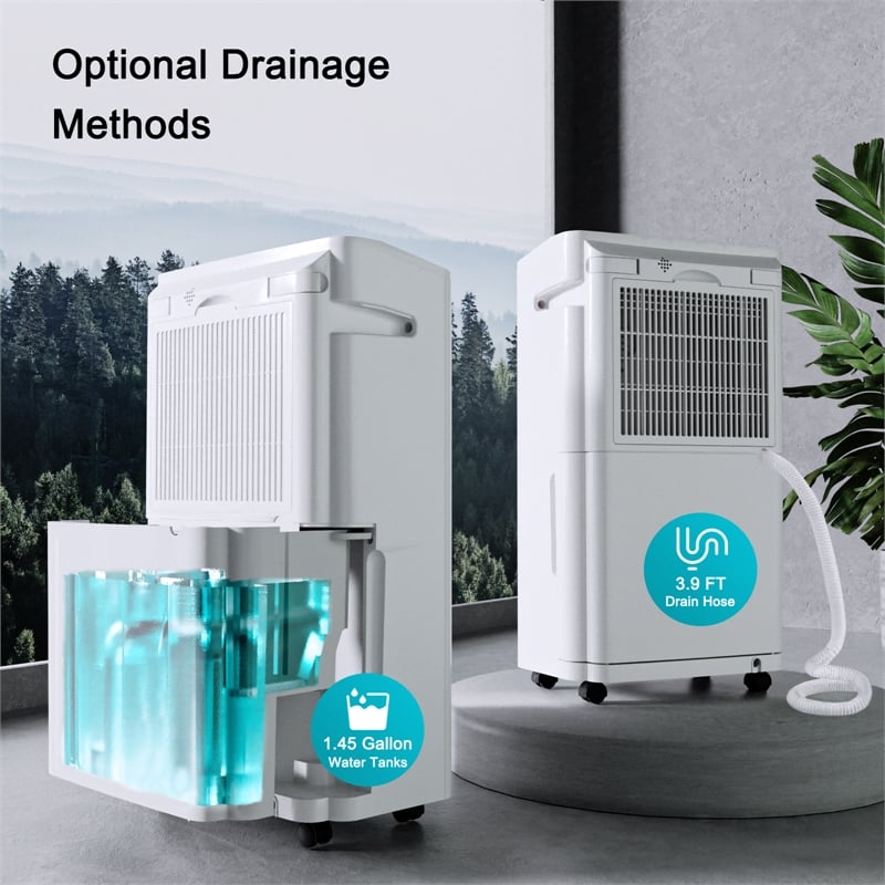 22-Pint White Plastic Ultra-Thin Semiconductor Dehumidifier for 500 Sq Ft