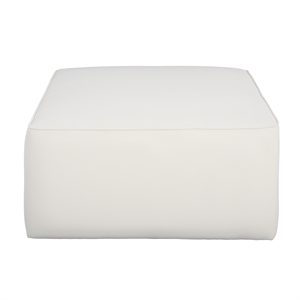 29.75&quot Cream Velvet Square Upholstered Ottoman - Versatile Accent Piece