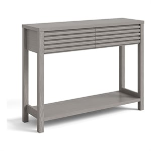 40&quot Gray Fluted Console Table in Engineered Wood with 2 Drawers