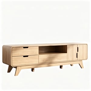 63&quot White TV Stand in Engineered Wood with 3 Drawers for TVs up to 70&quot