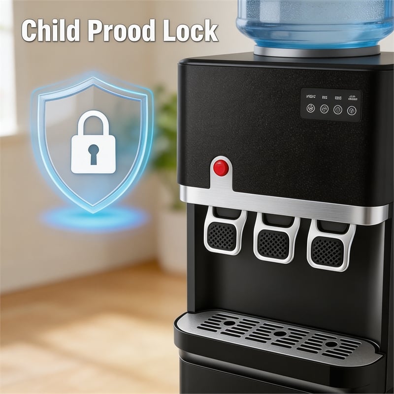 Silver Stainless Steel 4-in-1 Water Dispenser with Built-in Ice Maker