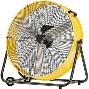 Yellow Steel 30&quot Industrial Drum Fan with High Velocity 13000 CFM Airflow