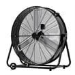 Black Steel 30 Inch Industrial Drum Fan with High Velocity 13000 CFM