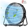 Black Steel 30 Inch Industrial Drum Fan with High Velocity 13000 CFM