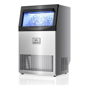 Silver Stainless Steel Commercial Ice Maker Machine 200 lbs Daily Production