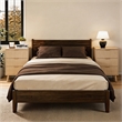 Medium Wood Fluted Nightstands Set of 2 - 3 Drawer Engineered Wood Bedside Table