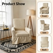 Cream Linen 360 Swivel Barrel Accent Chair with Rocking Base for Living Room