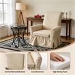 Cream Linen 360 Swivel Barrel Accent Chair with Rocking Base for Living Room