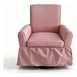 Pink Linen Fabric 360 Swivel Barrel Accent Chair with Rocking Base for Living Room