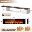 67 Inch Floating TV Stand - 36 Inch Fireplace White Engineered Wood High-Gloss Cabinet Doors for Living Room