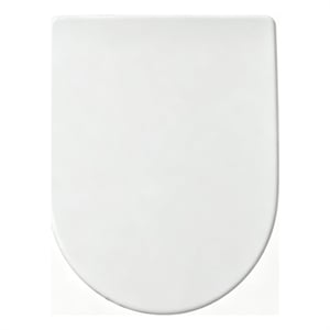 White Polypropylene U-Shaped Toilet Seat with Cover 17.72 x 13.98 in