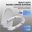 White Polypropylene U-Shaped Toilet Seat with Cover 16.34 x 12.99 in