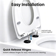 White Polypropylene U-Shaped Toilet Seat with Cover 16.34 x 12.99 in