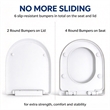 White Polypropylene U-Shaped Toilet Seat with Cover 16.34 x 12.99 in