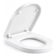 White Polypropylene U-Shaped Toilet Seat with Cover 16.34 x 12.99 in