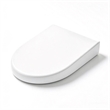 White Polypropylene U-Shaped Toilet Seat with Cover 16.34 x 12.99 in