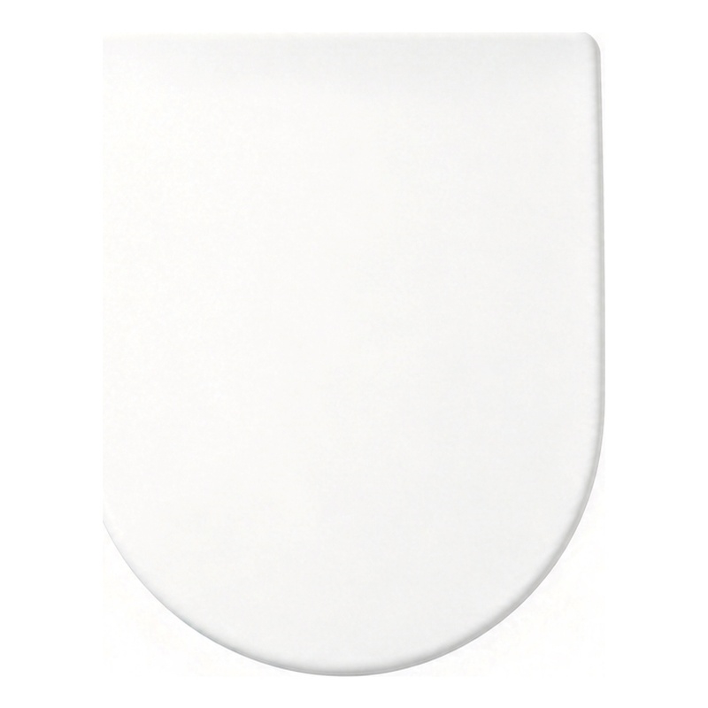 White Polypropylene U-Shaped Toilet Seat with Cover 16.34 x 12.99 in