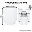 White Polypropylene U-Shaped Toilet Seat with Cover 16.34 x 12.99 in