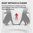 White Polypropylene U-Shaped Toilet Seat with Cover 16.34 x 12.99 in