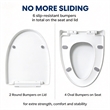 White Polypropylene V-Shaped Toilet Seat with Cover 18.11 x 14.57 in