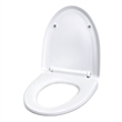 White Polypropylene V-Shaped Toilet Seat with Cover 18.11 x 14.57 in