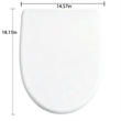 White Polypropylene V-Shaped Toilet Seat with Cover 18.11 x 14.57 in