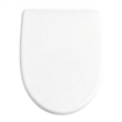 White Polypropylene V-Shaped Toilet Seat with Cover 18.11 x 14.57 in