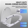 White Polypropylene V-Shaped Toilet Seat with Cover 18.11 x 14.57 in