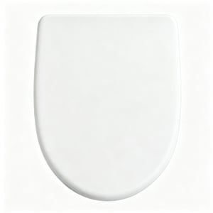 White Polypropylene V-Shaped Toilet Seat with Cover 18.11 x 14.57 in