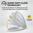 White Polypropylene V-Shaped Toilet Seat with Cover 17.44 x 14.76 in