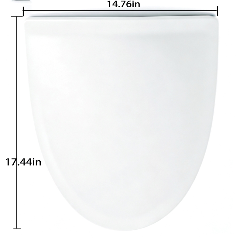 White Polypropylene V-Shaped Toilet Seat with Cover 17.44 x 14.76 in
