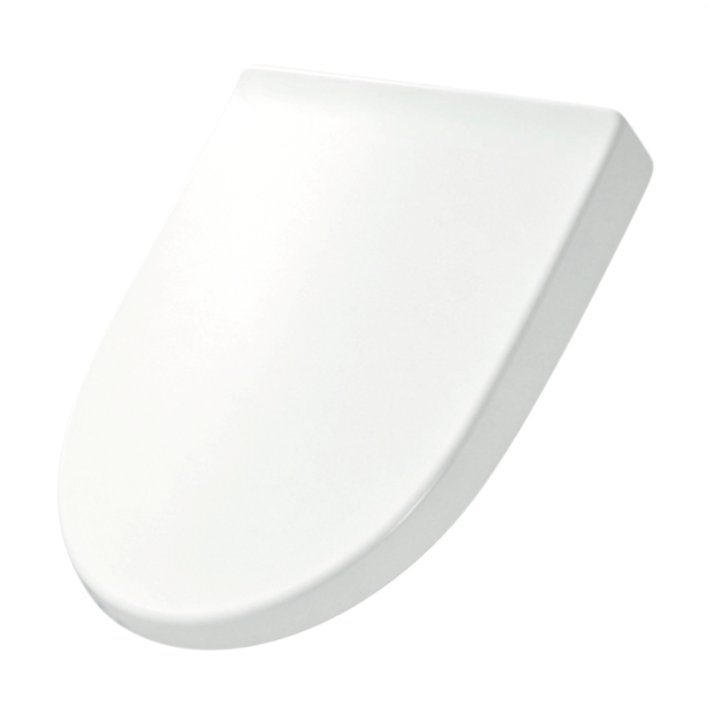 White Polypropylene V-Shaped Toilet Seat with Cover 17.44 x 14.76 in