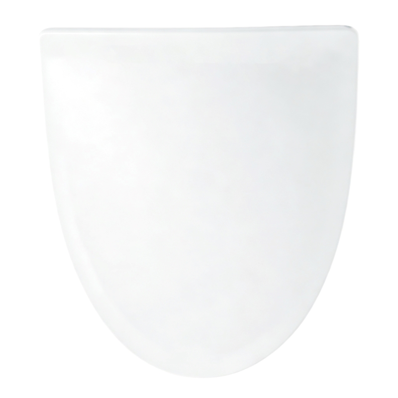 White Polypropylene V-Shaped Toilet Seat with Cover 17.44 x 14.76 in