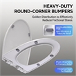 White Polypropylene V-Shaped Toilet Seat with Cover 17.44 x 14.76 in
