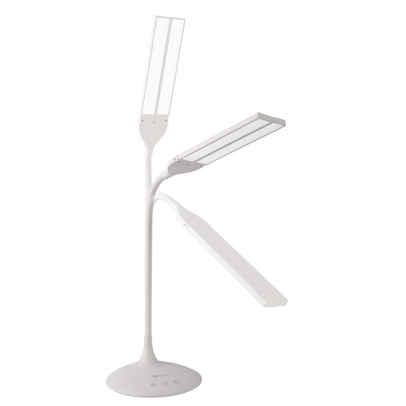 OttLite Wellness Series Pivot LED Desk Lamp with Dual Shades, White