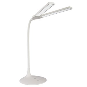 ottlite wellness pivot led desk lamp with dual shades in white