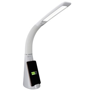 ottlite wellness sanitizing purify led desk lamp with wireless charging in white