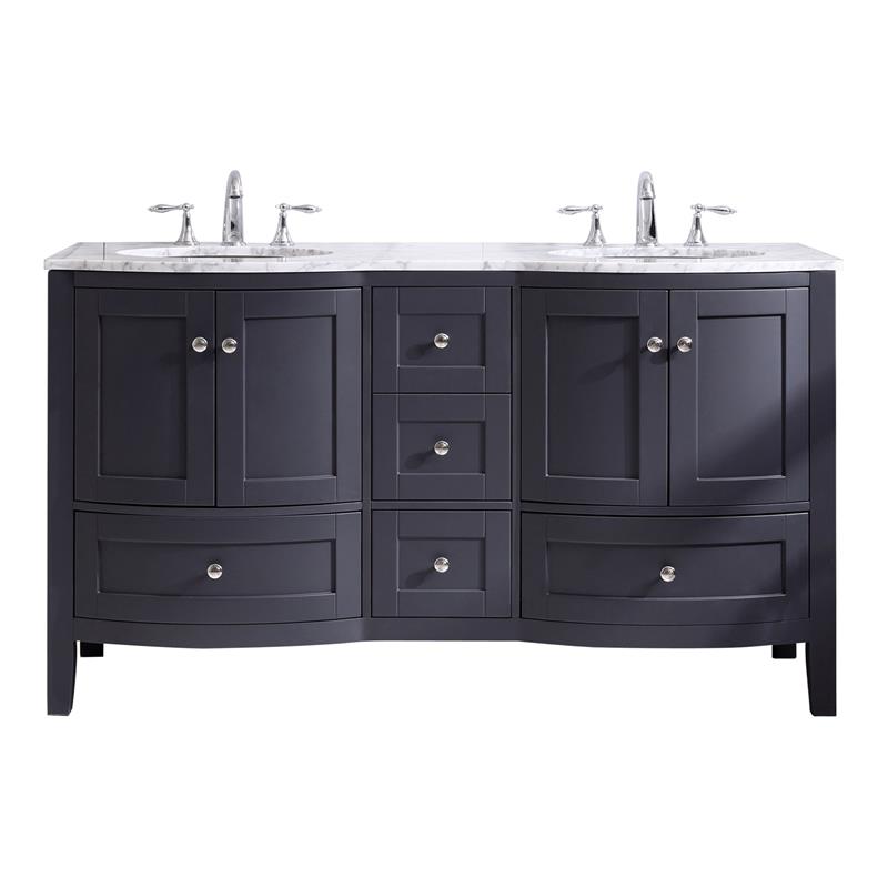 Eviva Stanton 60 Double Sink Solid Wood, Solid Wood Double Bathroom Vanity