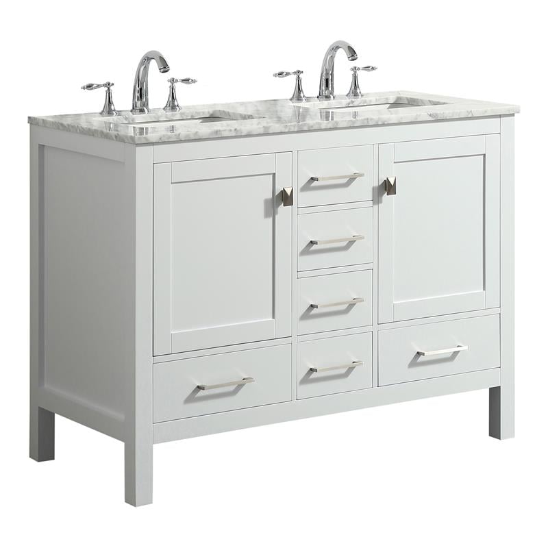 Eviva Aberdeen 48"Double Sink Wood Bathroom Vanity with ...