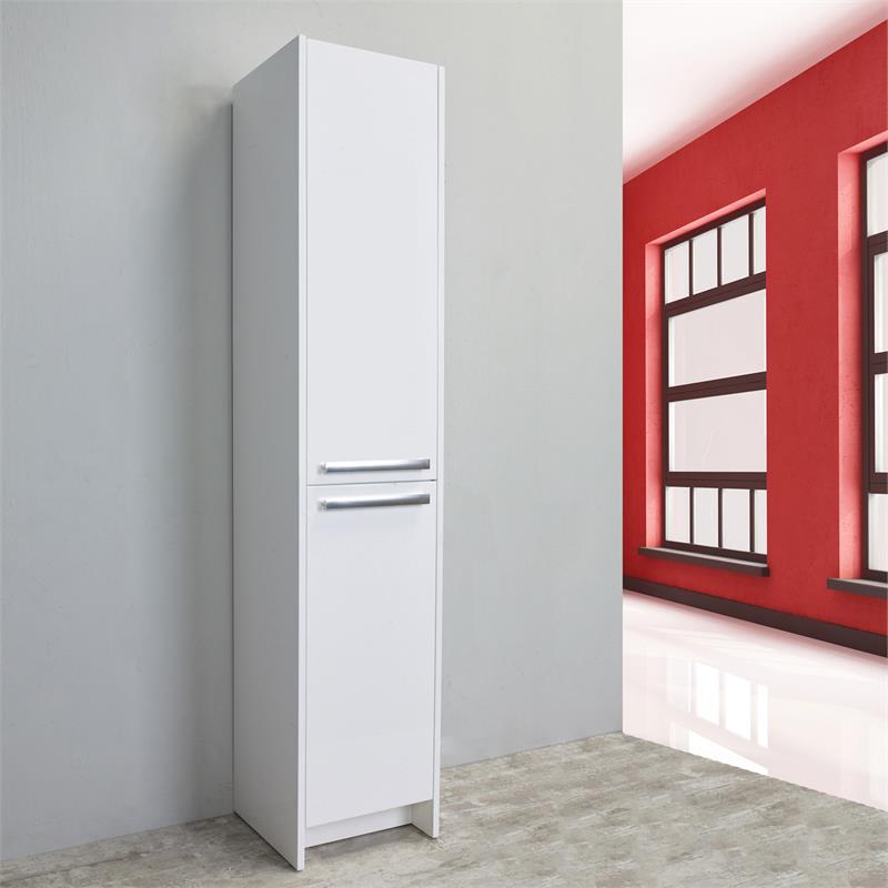 Eviva Lugano 16-inch 2-Door Freestanding Modern Wood Linen Side Cabinet in  White | Cymax Business
