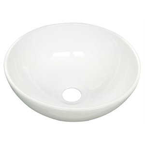 mini cresway 11-1/4 in. round vessel bathroom sink white heavy duty porcelain