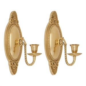 2 wall sconces bright brass candle holders set of 2   renovator's supply