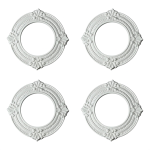 recessed urethane ceiling medallion trim white 6 inches id x 10 inches od 4 pack