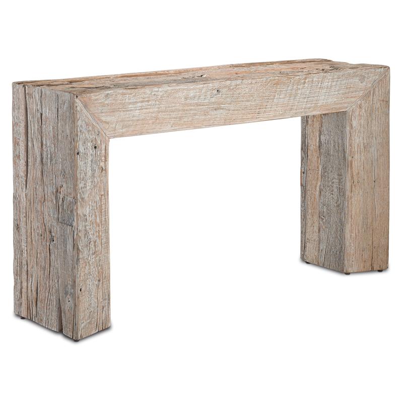 Currey Company Kanor Reclaimed Wood, Weathered Wood Sofa Table