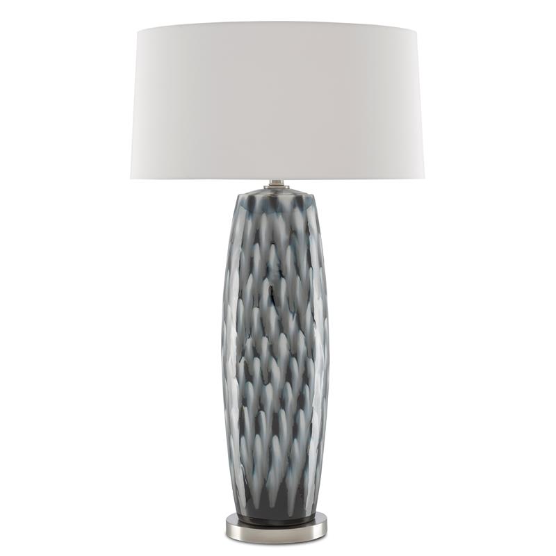 Light Ceramic Table Lamp, Indigo Blue Glass Table Lamp