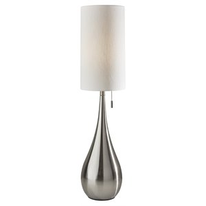 adesso home christina metal table lamp in brushed steel