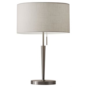 adesso home hayworth metal table lamp in brushed steel
