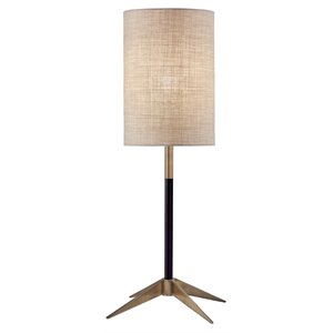 adesso home davis metal table lamp in antique brass and black